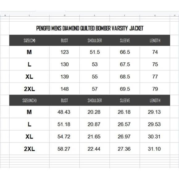 Mens Diamond Quilted Jackets Bomber Varsity Winter Fall Chunky Coats Outwear - Picture 5 of 7